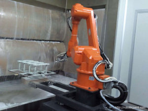 6 axis painting robot and rotary table