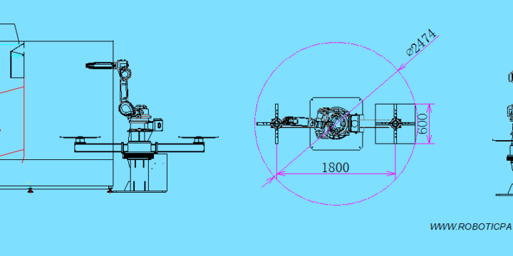 6 Axis Painting Robot with Self Rotary Table